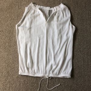 White Cinched Tank Top